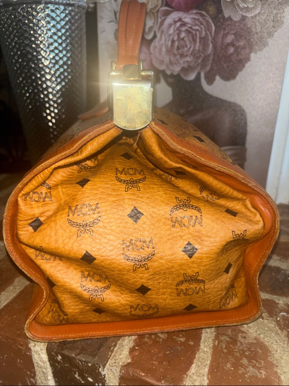 Vintage MCM Cognac Visetos top-handle satchel bag - Picture 8 of 13